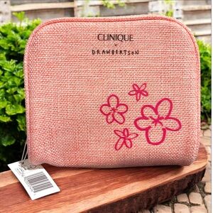 Clinique x Drawbertson Pink Cosmetic Case NWT